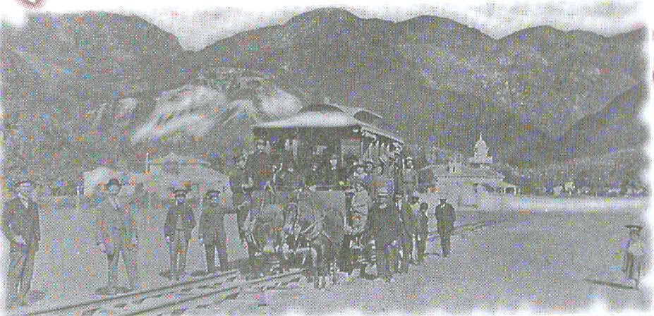 Mule-drawn tram on Bogotá's Calle Real, 1884